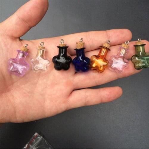 Wholesale 70pcs Mini Flower Bottles With Corks Metal Loop Small Colors Art Bottles Handmade Gift Party Cute Bottles Mix 7 Colors