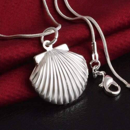 Shell Photo Box Pendant Necklace For Women Necklaces & Pendants Silver color Jewelry Charms Jewellery Choker Colar M625