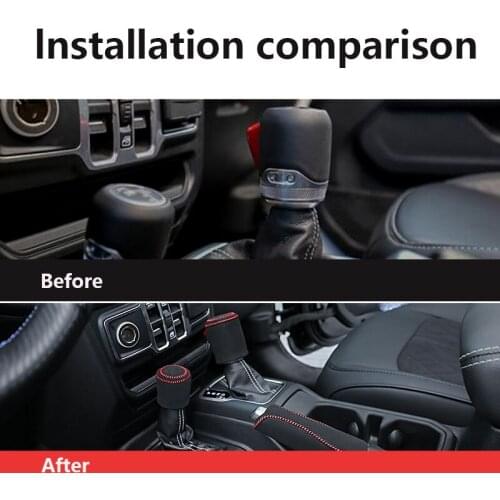 For 2018-2021 Jeep Wrangler JL Fluff Gear Shift Lever Handbrake Armrest Box Front Pillar Handle Non-slip Protective Cover