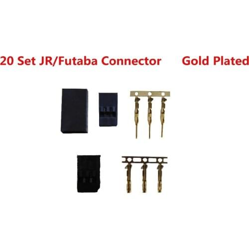 Gold plated terminals 20 sets JR/Futaba Connector for RC Model, Servo Connector, Model Receiver Battery ESC Connection