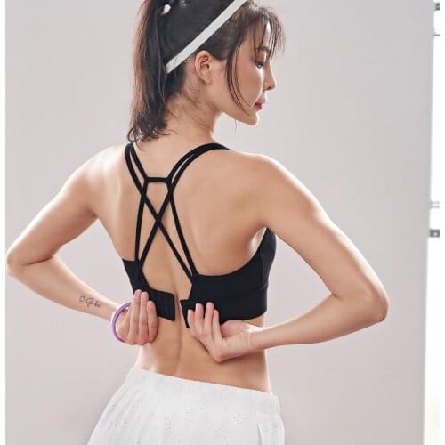 Professional High-Strength Beauty Back Cross Hollow Yoga Bra Training Running Vest Shock-proof Gathered Bra Women Sports Bra