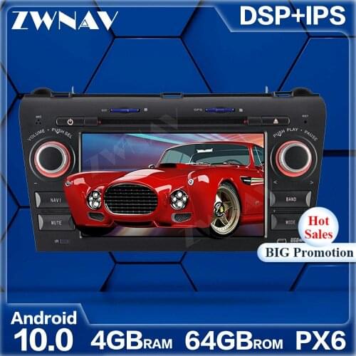 PX6 4G+64GB Android 10.0 Car Multimedia Player For Mazda 3 Mazda3 2003-2009 car GPS Radio navi stereo IPS Touch screen head unit