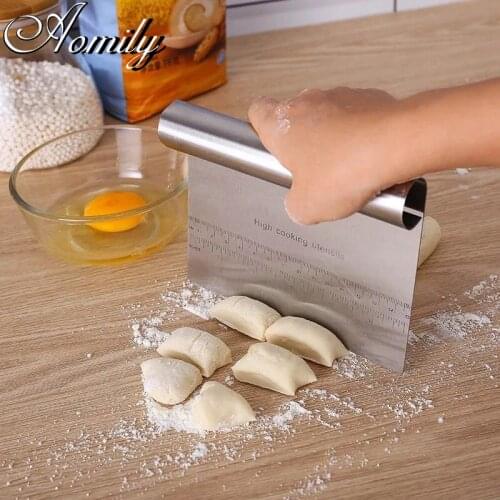 Amoliy Stainless Steel Noodle Cutter Dough Noodle Cutter Intestine Powder Knife Powder Scraping Cut Flour Scraper Baking Tool