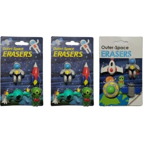 Spaceman Soldier Rubber Eraser Fighting with Alien UFO Monster School Eraser Baby Toy Collection Korean Stationery 4 Boxes