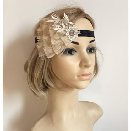 Peacock Feather Hairband Flapper Headband Great 1920s Womens Fascinator Ascot Race Band