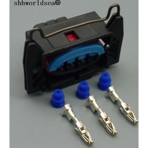 Shhworldsea 2/5/10/30/50/100set 3 pin 3.5mm car female waterproof wire harness ignition coil connector auto wiring harness plug