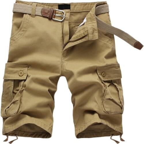 Mens Summer Cargo Shorts Baggy Multi Pocket Military Zipper Casual Shorts Breeches Male Tactical Short Trousers Plus Size 44