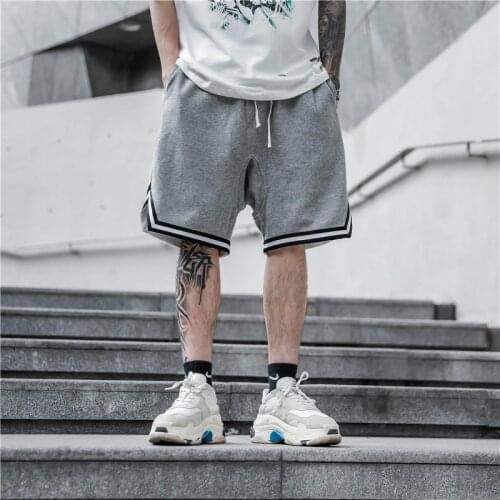 High street justin bieber gray black oversized hip hop shorts mens skate board shorts harem short men drop crotch sweat shorts