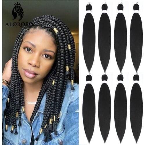 Synthetic Jumbo Braid Hair Extensions Yaki Straight DIY Braiding Hair Pre Stretched For ZiZi Braids Alororo