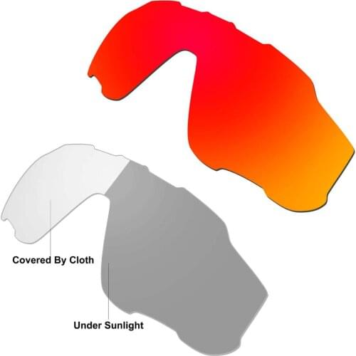 HKUCO Red/Photochromic(NO Polarized) 2 Pairs Replacement Lenses For Jawbreaker Sunglasses Increase Clarity