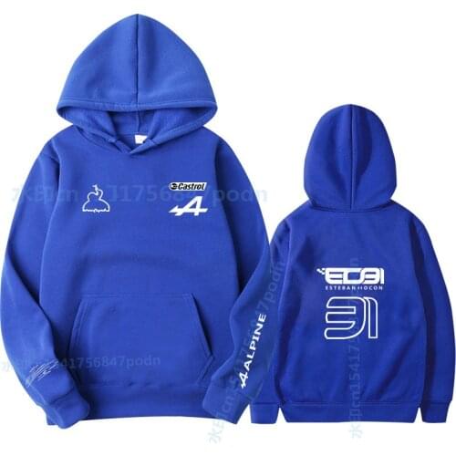 2021Formula One Racer esteban ocon F1 Alpine team Racing Fans Tracksuit Team Logo Men/Women Hoodies Oversized Sweatshirt