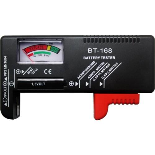 Aidetek BT168 Battery Tester 9V 1.5V AA AAAC D Universal Button Battery Volt Checker