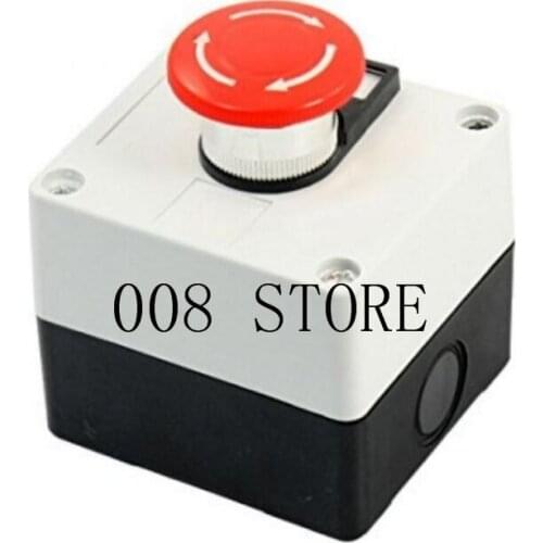 Ui 800V Ith 10A DPST Rotary Reset Red Mushroom Head Push Button Switch