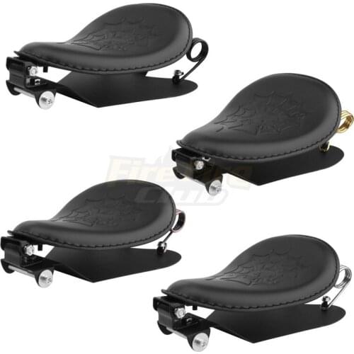 Universal Motorcycle Skull Solo Leather Seat Bracket Spring Mount Kit For Harley Sportster Softail Dyna Fatboy Bobber