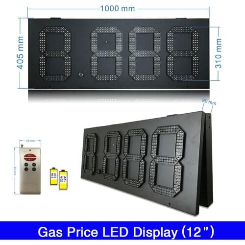 Custom made 12 inch 8.888 Gas Station LED Price Display LED Gas Price Sign Red Green Yellow White Color waterproof IP65
