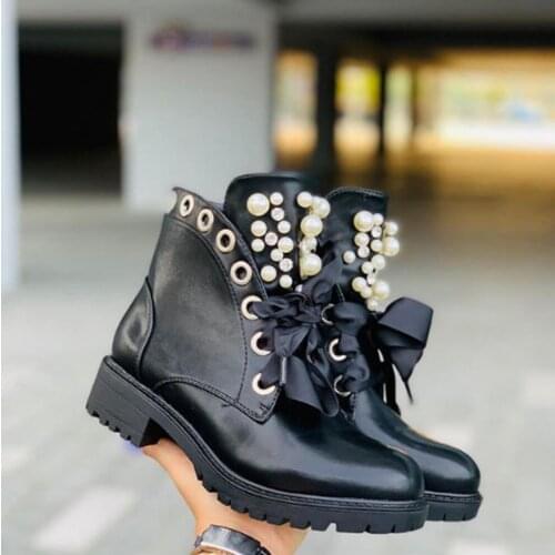 Women Leather Ankle Boots Ladies Autumn Buckle Short Boots Square Heel Rivet For Woman Black Fall Winter Punk Motocycle Shoes