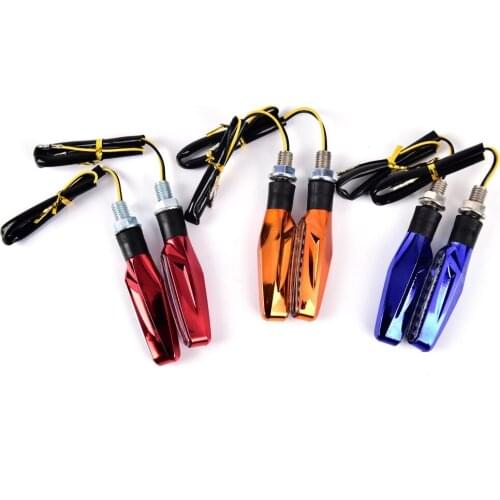 1pcs Motorcycle Turn Signal Light Flexible LED Turn Signals Indicators Universal Blinkers Flashers DC 12V GOLD/BLUE/RED