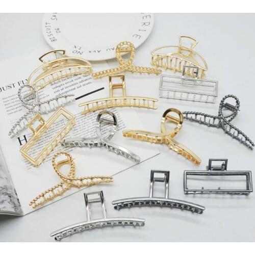 1pc Metal Hairpin Elegant Gold Silver Hollow Geometric Hair Claw Vintage Hair Clips Headband Hairpin Fashion Hair Accessories