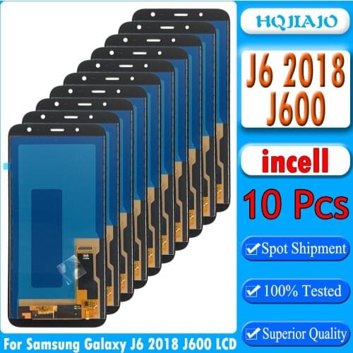 10 PCS TFT For Samsung Galaxy J6 2018 J600 J600F/DS J600G/DS Touch Screen Digitizer LCD Display Adjust For J6 Iron Incell