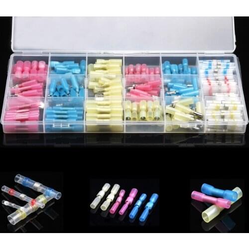 YT 200PCS Waterproof Terminators Assorted Insulated Electrical Cable Wire Terminal Solder Sleeve Butt Heat Shrink Connectors Kit