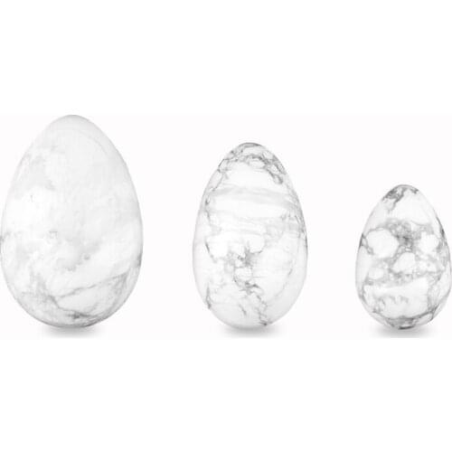 3 Pcs/set Drilled Natural White Howlite Turquoise Yoni Egg Kegel Exercise Pelvic Floor Muscles Vaginal Exercise Body Massager