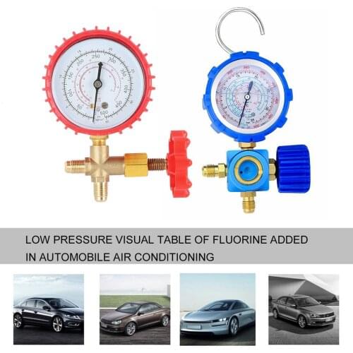 500/800PSI Refrigerant Manometer Manometer Air Condition Pressure Gauge Manometer& Valve manometro For R12 R502 R22 R410 R134A