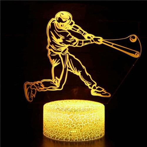 Acrylic 3D Night Light for American Korean Baseball Figure Projection Competitive Game Game Doll Toy Christmas Gift LED Light