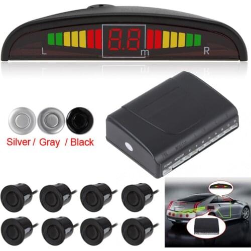 Car Parking Sensors Omnibearing & Intelligent Parking Assistance System Contain Visual Digital LED Display & 8 Sensors