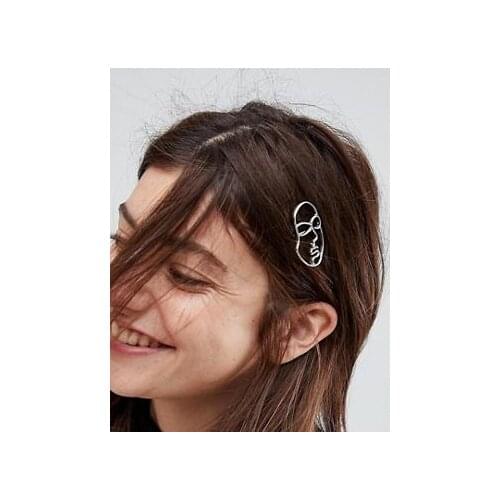 Free shipping 12pcs/lot fashion jewelry accessories metal hollowed eye face hairclip hair pin