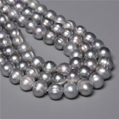 10-11MM Gray Cultured Pearls Natural Freshwater Pearl Bead Punch Loose Spacer Pearls Beads Diy Accessories Wholesale 14" Strand