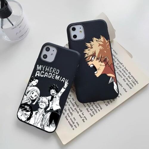 Phone Case for iphone SE 2020 8 7 6s Plus 12 mini 11 Pro Max X XS MAX XR Anime My Hero Academia Soft Matte Silicone Cover Fundas