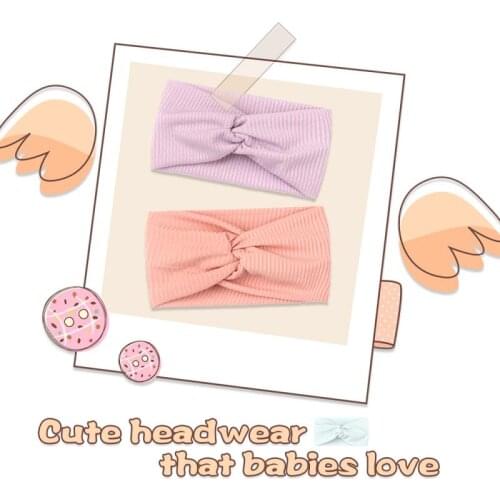 Baby Hair Band Kid Hairband Solid Color Thread Cross Stretch Newborn Headband Headwear Toddler Hair Accessory Hair Ties For Kids