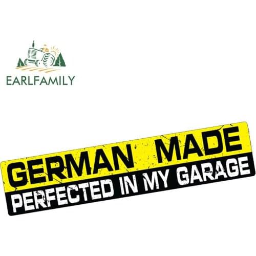 EARLFAMILY 15cm x 3cm Car Stickers GERMAN MADE PERFECT GARAGE Decal Vinyl Funny Bumper JDM Car Truck Van Waterproof Accessories