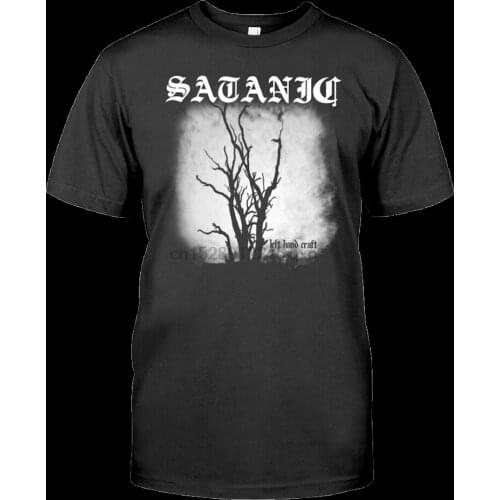 Satanic Forest T Shirt - Baphomet Pentagram Satan 666 Metal Horror Left Hand cool Casual Pride T Shirt Men Unisex Free Shipping