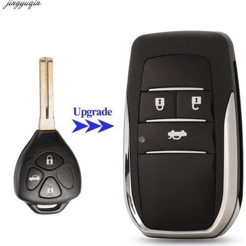 Jingyuqin Modified Remote Car Key Case Shell For Toyota Corolla Yaris Prado Tarago Camry RAV4 REIZ Crown Avalon Venza TOY48 3B