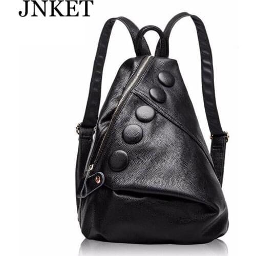 JNKET New Womens Cowhide Backpack Outdoor Travel Bagpacks School Bag Fashion Bagpack