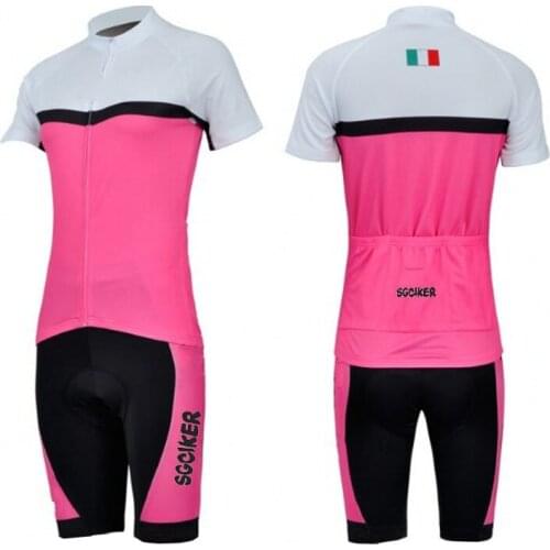 SGCIKE woman pink cycling jersey set summer Bicycle maillot breathable MTB quick dry bike clothing Ropa ciclismo 9D gel pad