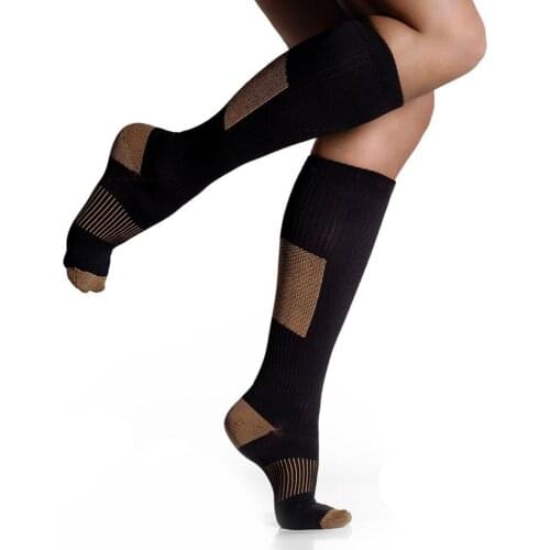 Copper Compression Socks Anti Fatigue Pain Relief Varicose Veins Socks Women Men for Sport, Running, Medical, Recovery 15-20 mmH