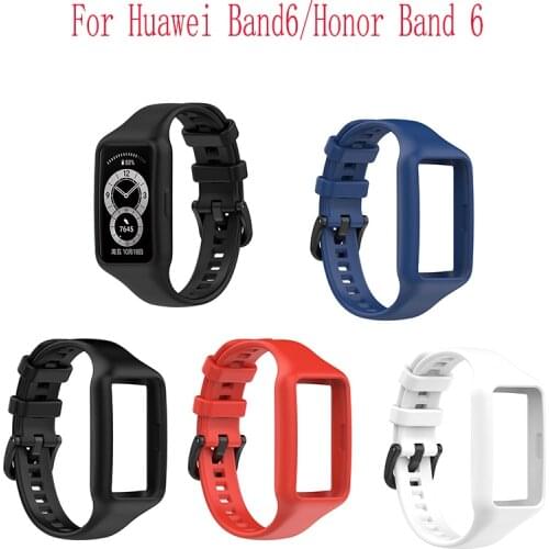 Soft Silicone Strap For Huawei Honor Band 6 Smart Watch Sport Watchband Wrist Band Bracelet For Honor Band6 Huawei Band 6 Strap