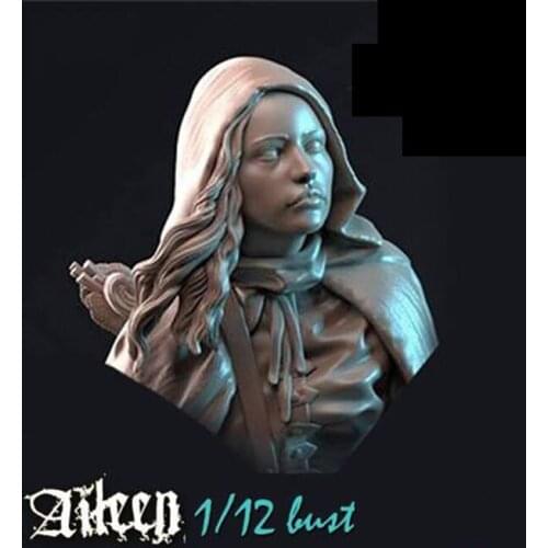 Unpainted Kit 1/12 The Quest woman soldier bust winter figure Historical Resin Figure miniature garage kit