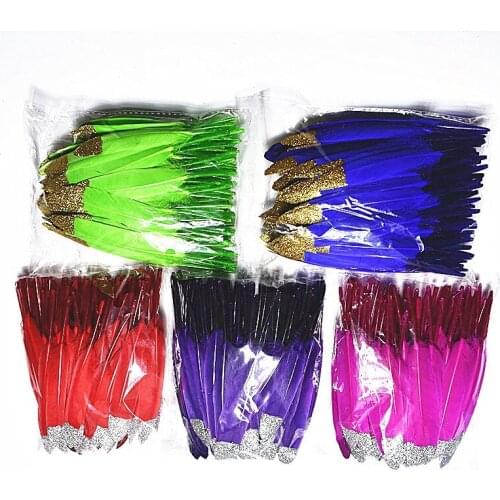 New 10/20pcs/lot Gold silver Duck feathers plumes DIY feather for craft decorations Jewelry making hat needlework plumas 10-16CM