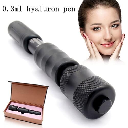 Newest black 0.3ml Hyaluron Injection Pen hyaluronic pen No-Needle Mesotherapy High Pressure Acid Guns Massage Atomizer gun