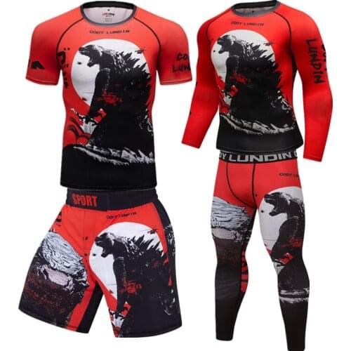 New Mens Compression Sportswear Suits Gym Tights Training Clothes Workout Jogging Sports Sets Running Rashguard Tracksuit