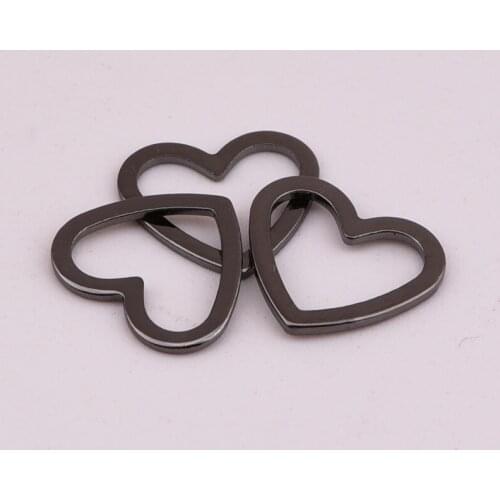 30PCS 10 * 8.mm Fashion Handmade Charm Charm Copper Plated 5 Color Hollow Love Jewelry Accessories