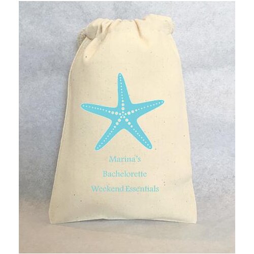 Custom starfish Bachelorette Hangover bridal shower recovery Survival Kit wedding favor gift Drawstring bags party Candy pouches