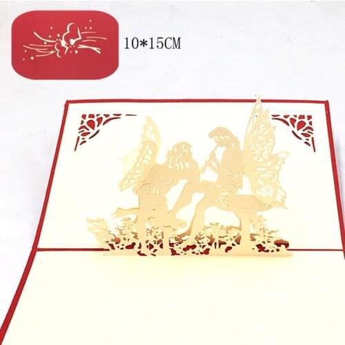 Butterfly Angle 3D Pop Up Greeting Card Gift Postcard With Envelope For Valentine' Day Wedding Decoration Party Supplies