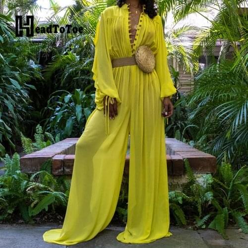 Sexy See Through Mesh Buttoned Rompers Women Jumpsuit