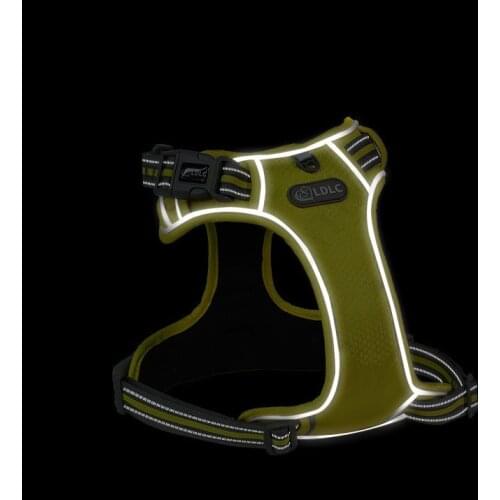 Detachable anti-blast shock absorption comfortable night vision reflective neon padded pet dogs&cats chest strap harnesses