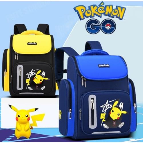 Pokemon Primary School Schoolbag Pikachu Boys Cartoon Children Backpack Space Schoolbag Reflective Waterproof Breathable Bag