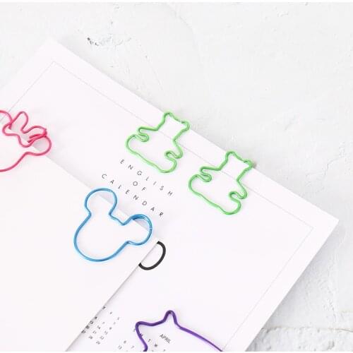 Cute Animal Modeling Bright Color Paper Clip Metal Pin Cartoon Binding Tools Decorative Bookmark Paper Clip Paper Clips Office